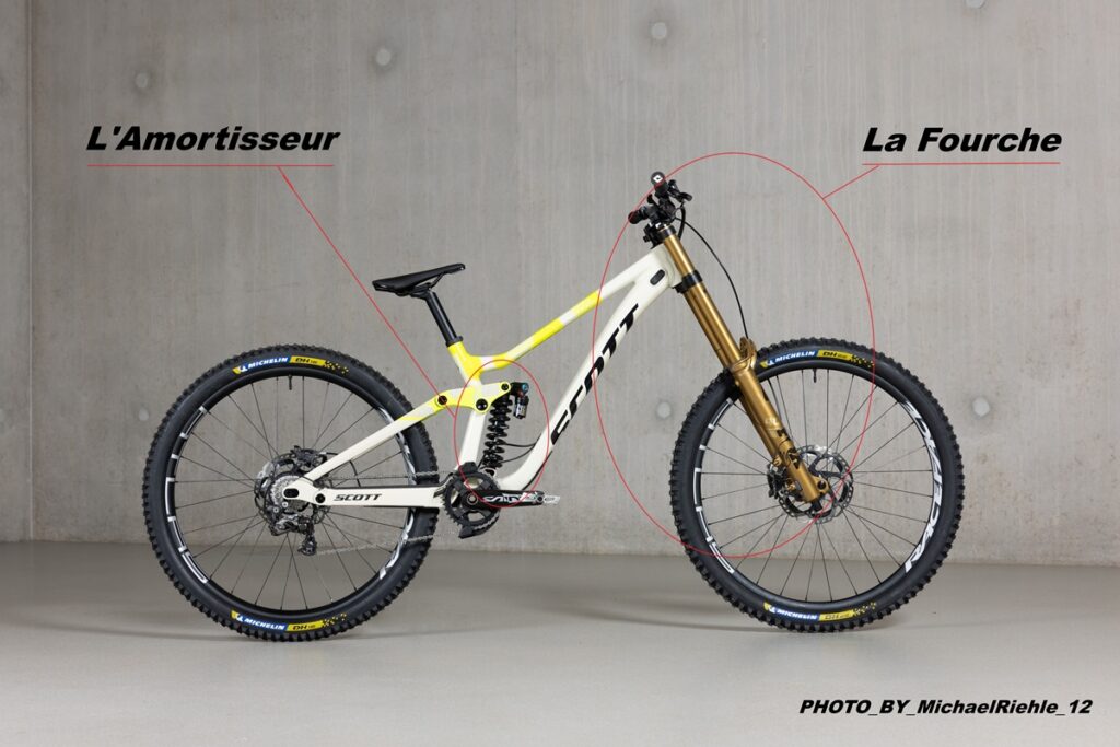 fourche fox 40 gold amotisseur fox trunion scott gambler détail 1200x800